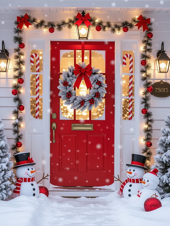 charming snowy village scene