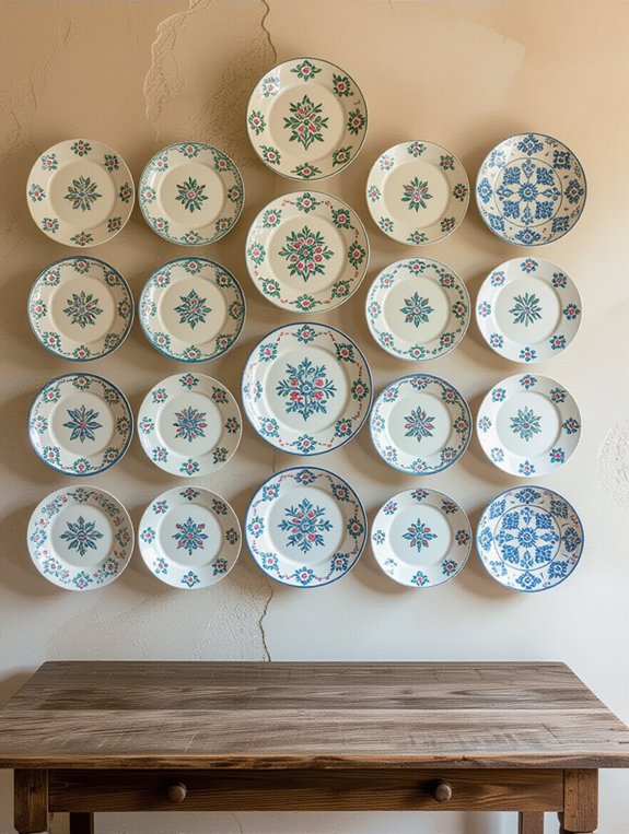 charming vintage plate display