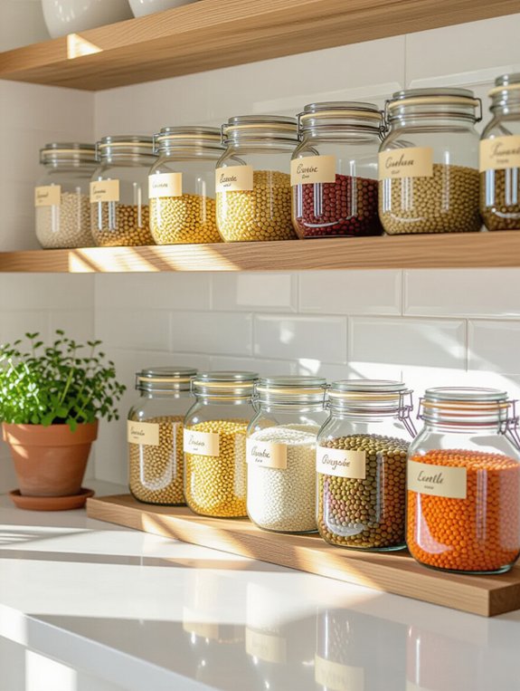 clear jars for organization