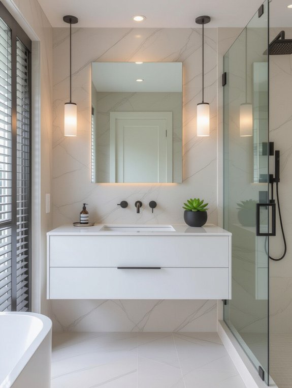 clutter free bathroom countertops