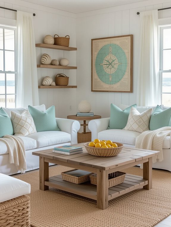coastal mid century modern decor