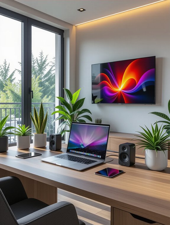 cohesive stylish tech office