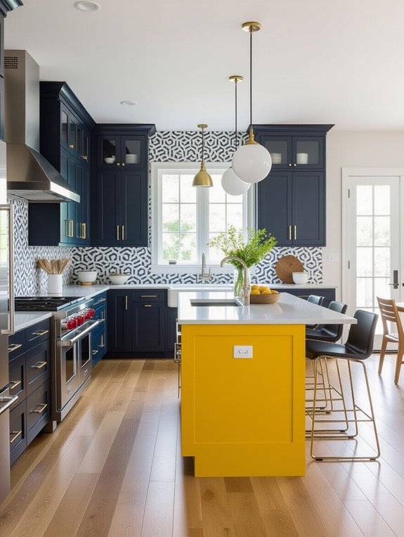 color blocked kitchen design ideas