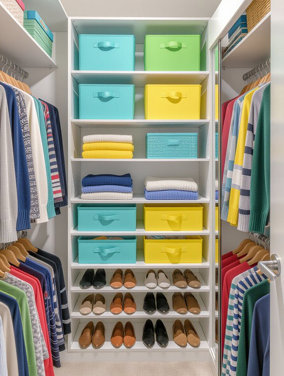 color coded closet organization