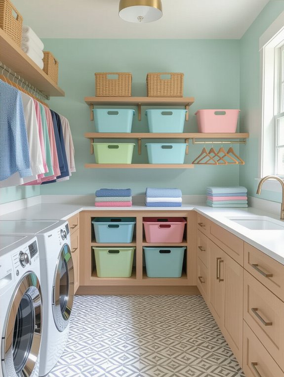 color coded laundry organization system