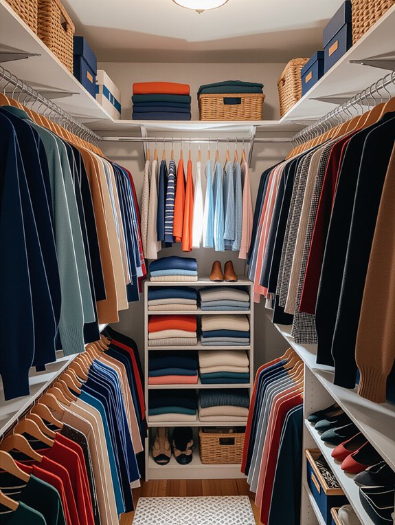 colorful closet organization method
