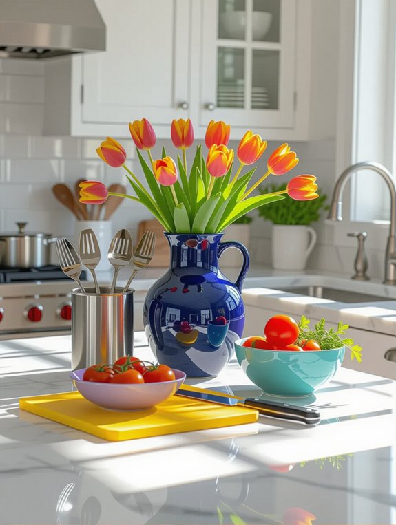colorful kitchen accents elevate