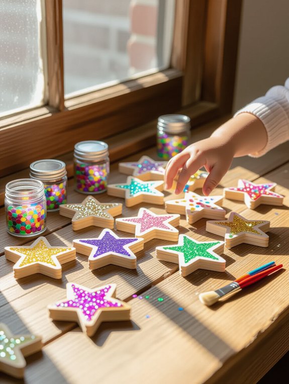 colorful popsicle stick stars