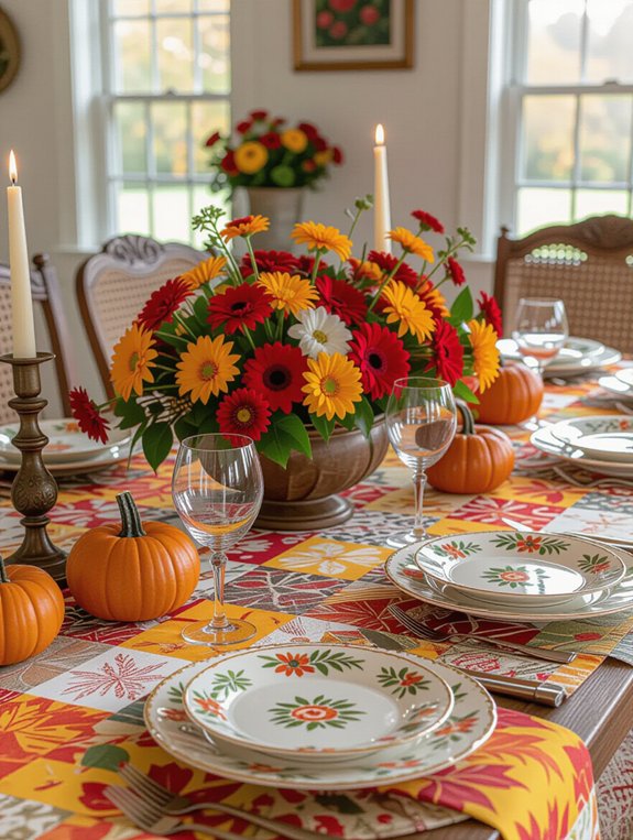 colorful thanksgiving tablecloth ideas