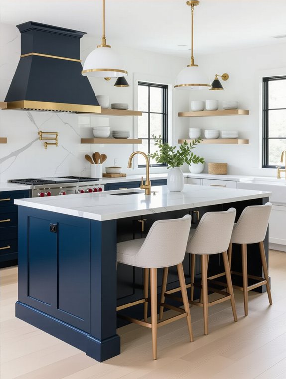 contrasting colors kitchen island