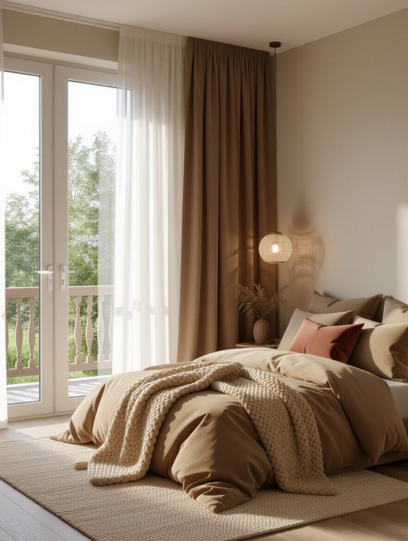 cozy bedroom with blackout curtains
