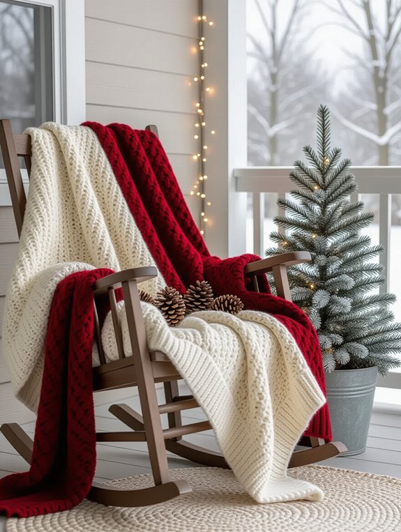 cozy blanket porch display