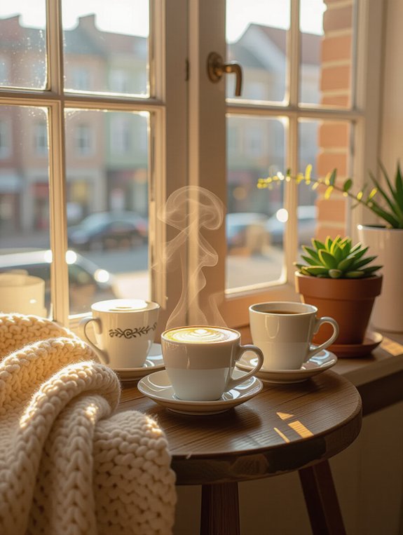 cozy coffee ritual setup