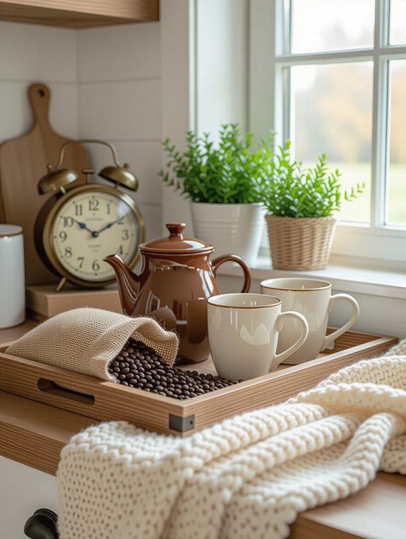 cozy coffee station setup