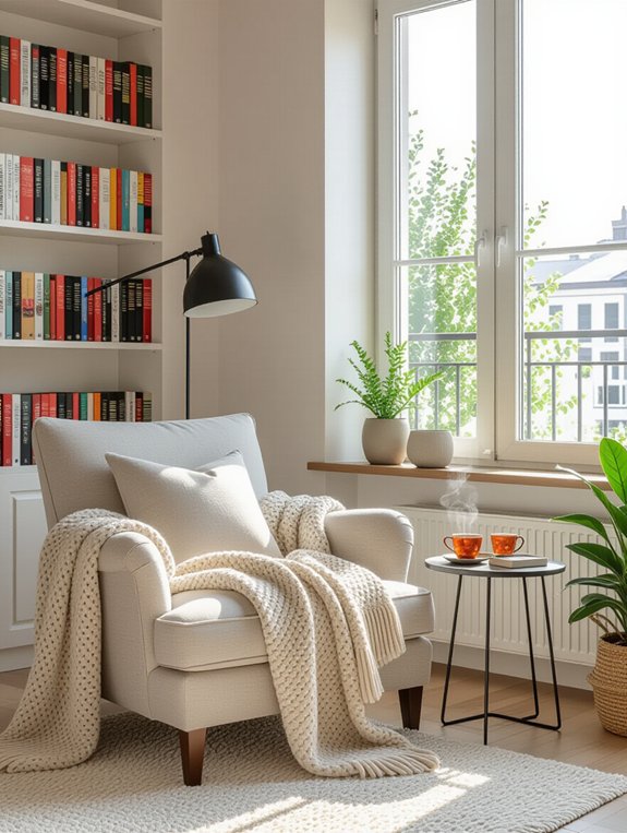 cozy corner with books