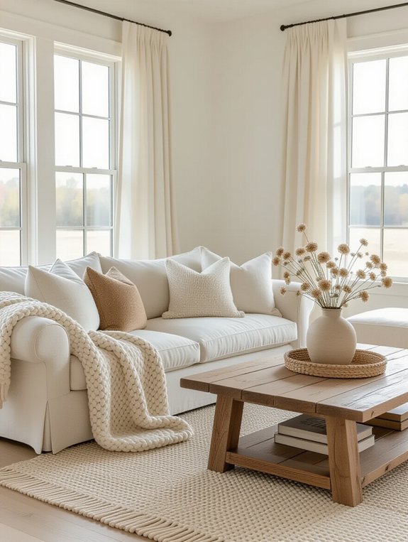 cozy fabric texture layering