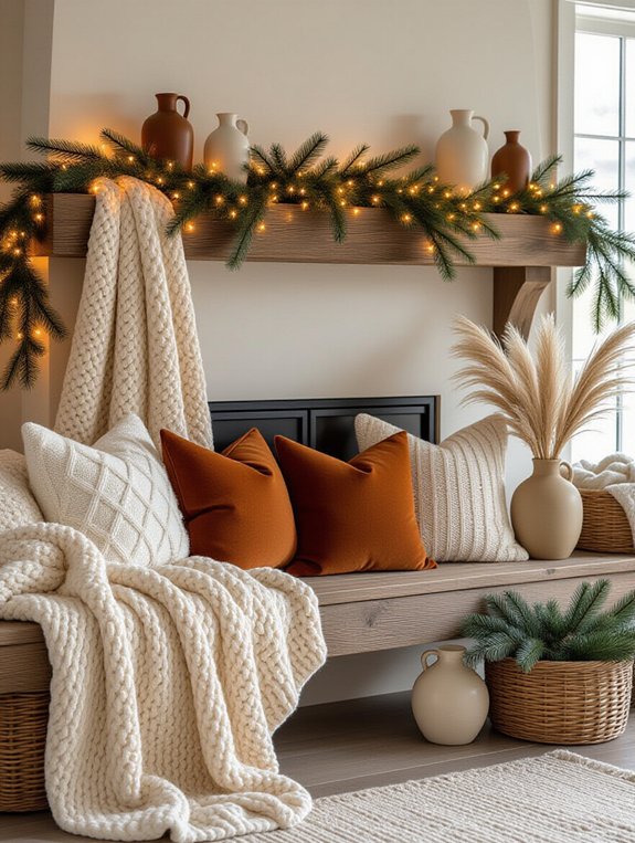 cozy fabrics and throws
