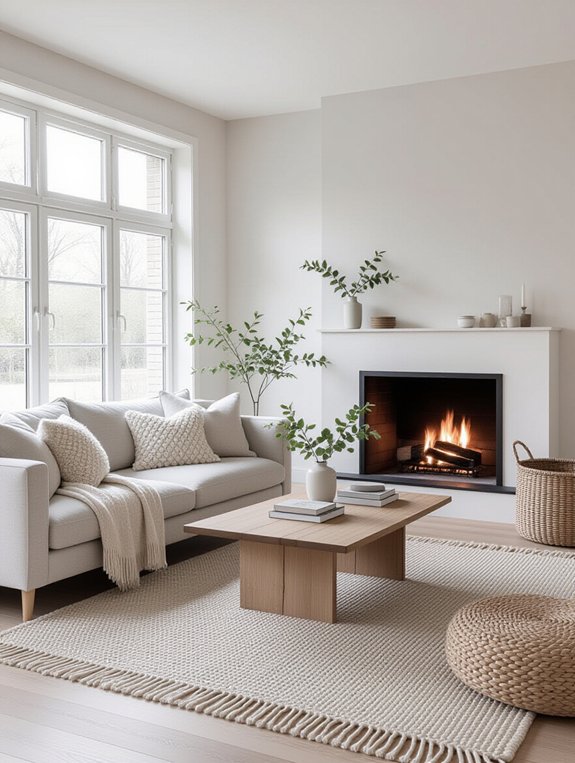 cozy fireplace seating arrangement
