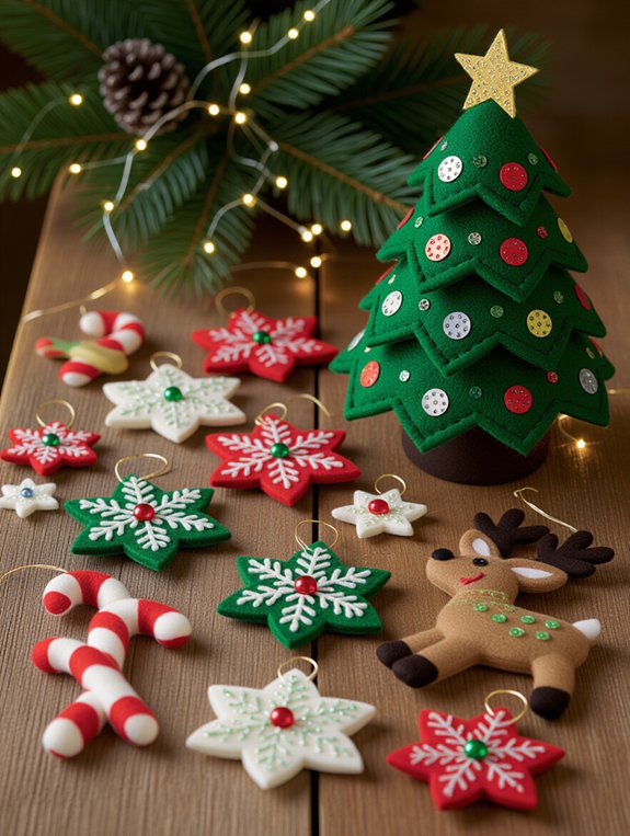 cozy handcrafted felt trees