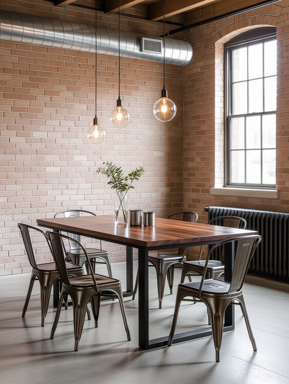 cozy industrial dining room