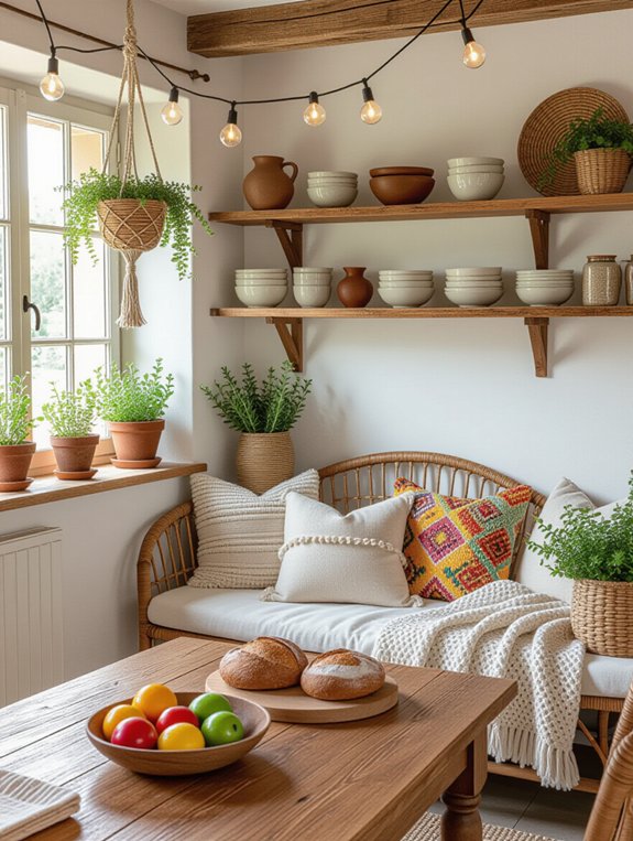cozy kitchen reading nook