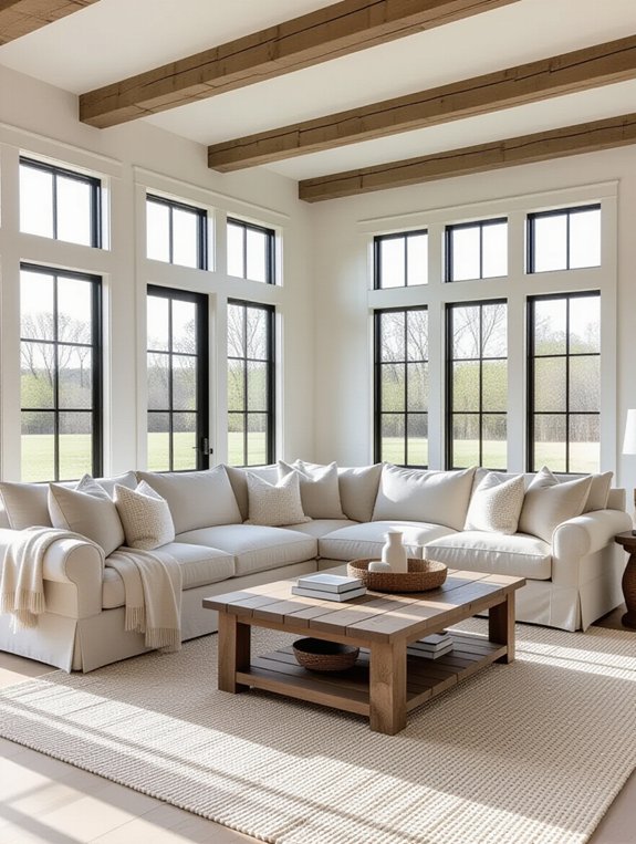 cozy large sectional seating