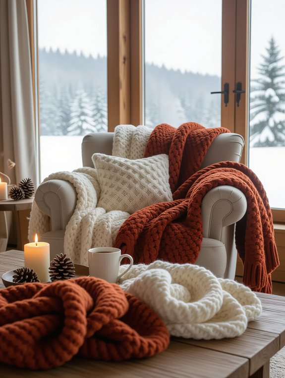 cozy layered blanket decor