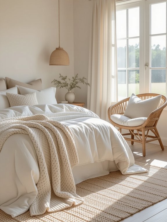cozy layered textile decor