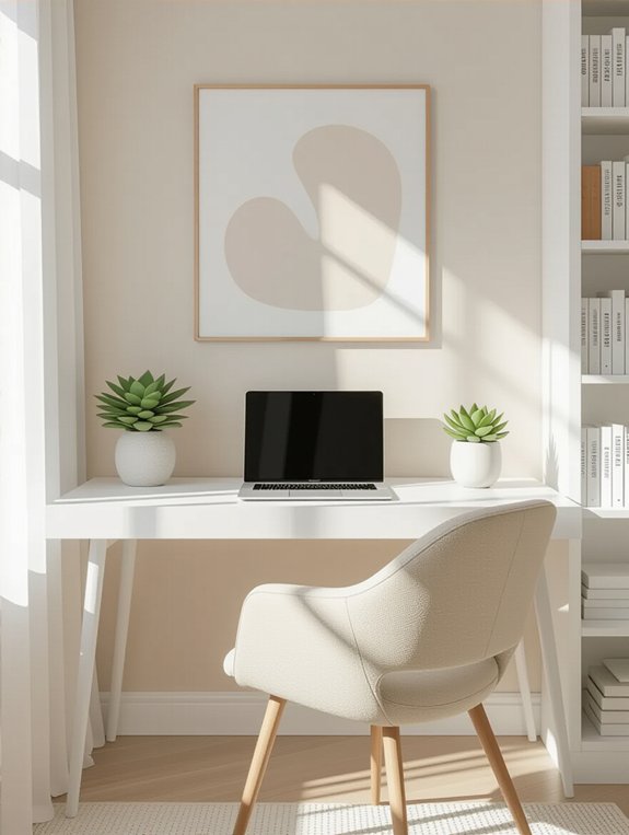 cozy minimalist desk setup
