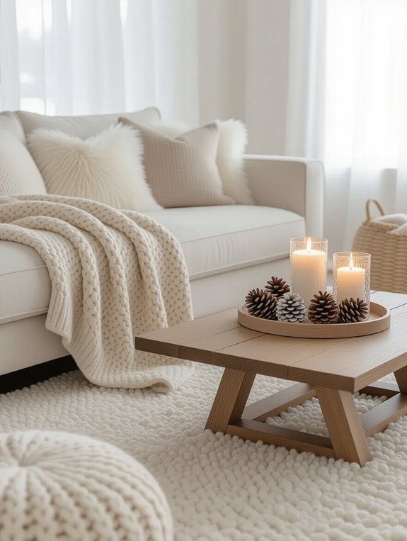 cozy neutral winter textiles