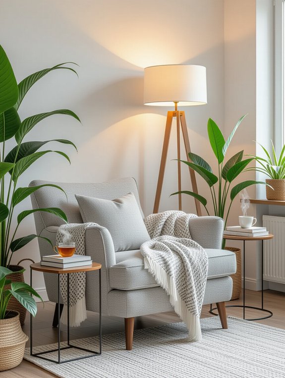 cozy reading nook setup