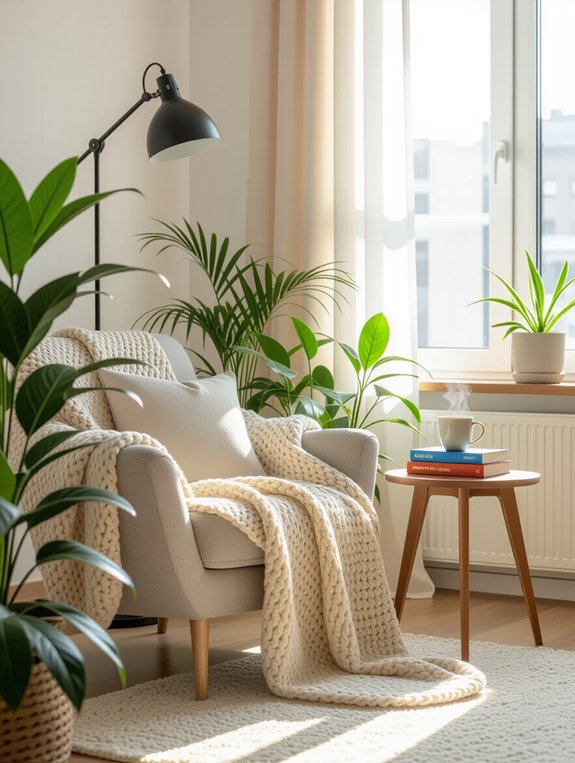 cozy reading nook setup