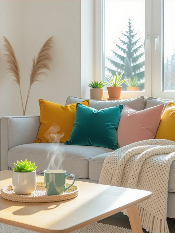 cozy seasonal pillow swap