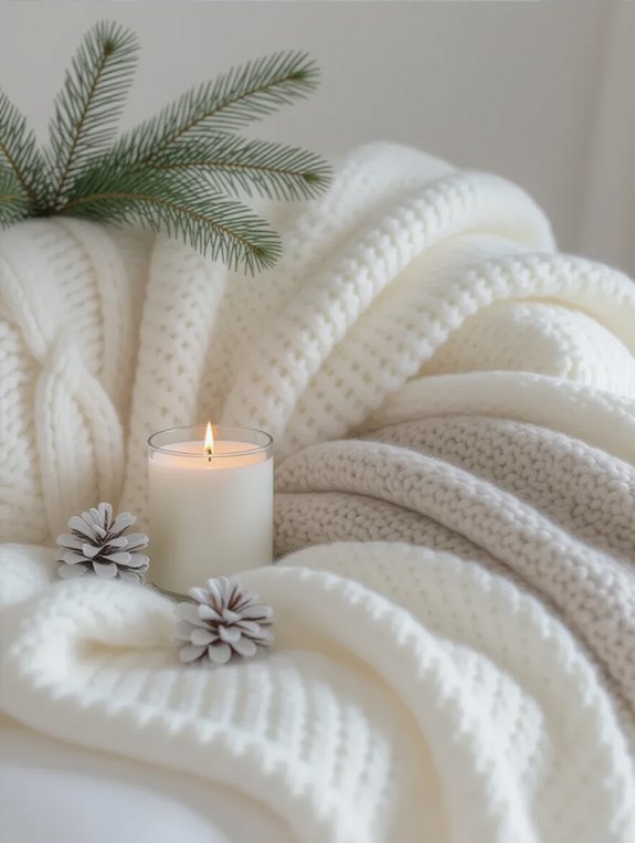cozy textured fabric layers