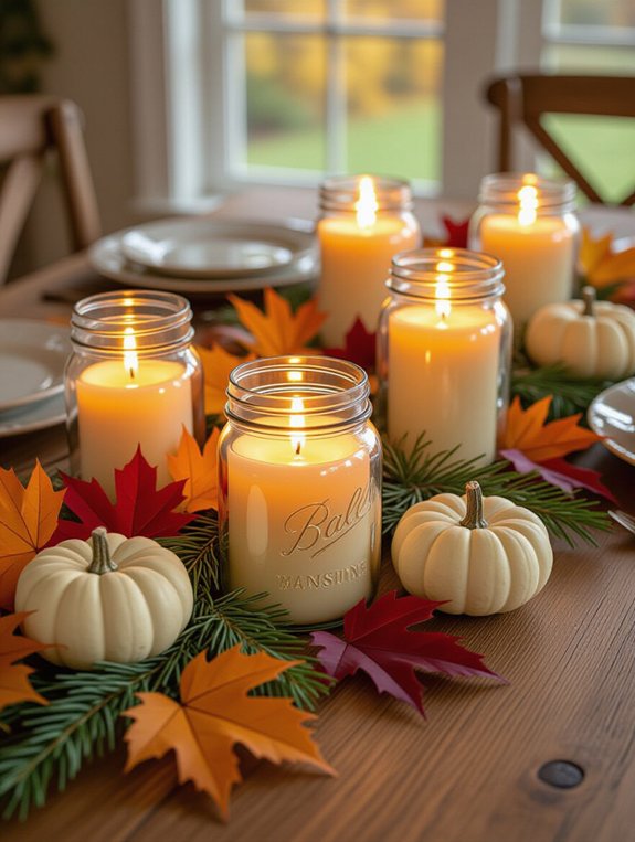 cozy thanksgiving candle arrangement