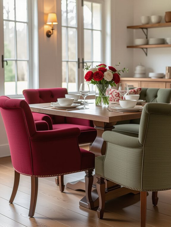 cozy upholstered dining armchairs