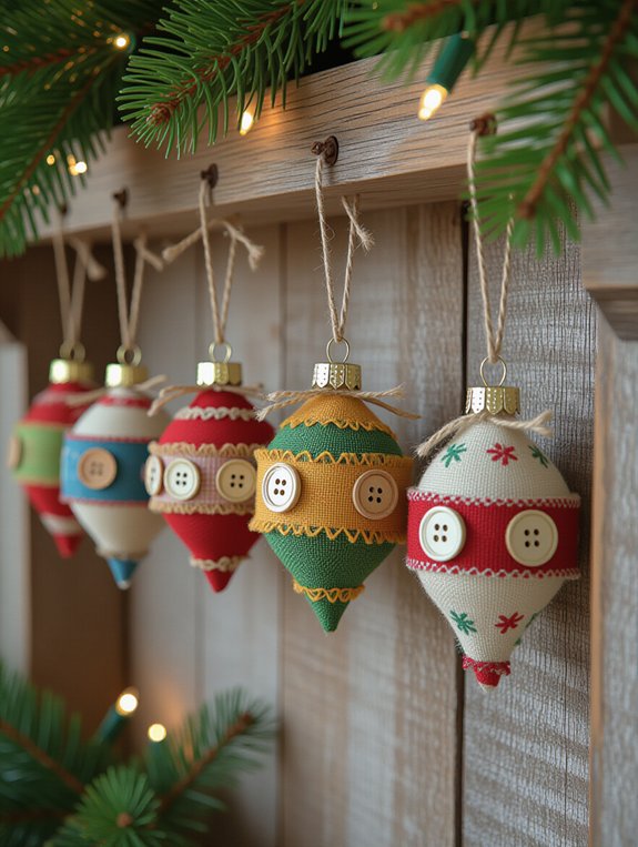 create button fabric ornaments