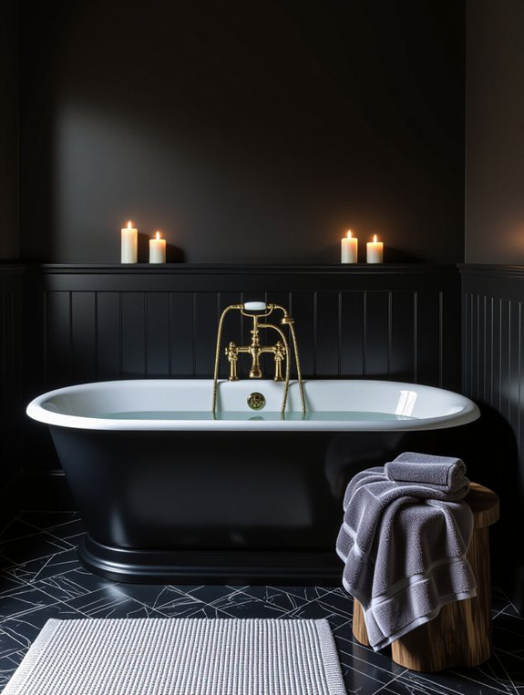 dark colored statement bathtubs