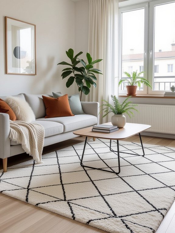 define spaces with area rugs