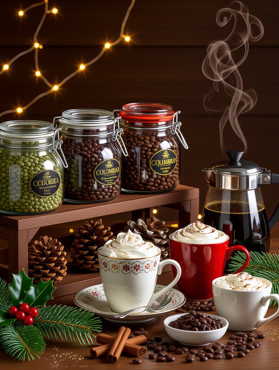 diverse coffee bean selection