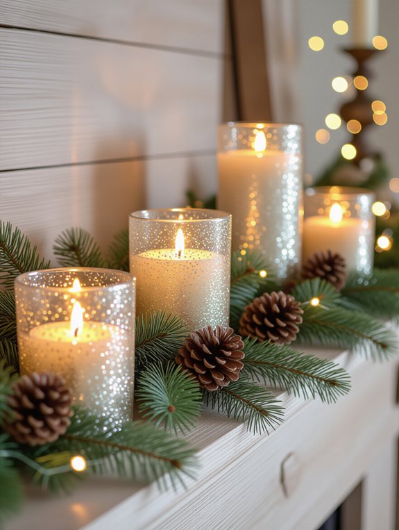 diy glittery candle holders
