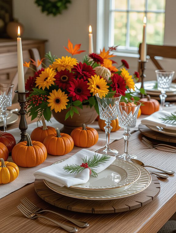 eclectic thanksgiving table setting
