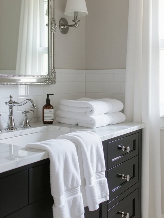 elegant bathroom soft furnishings