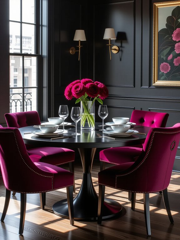 elegant black dining combination