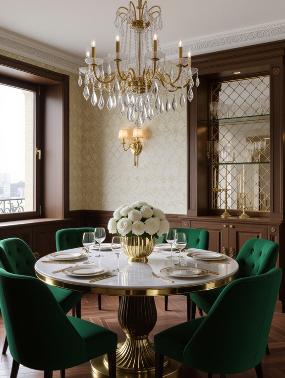 elegant gold dining decor