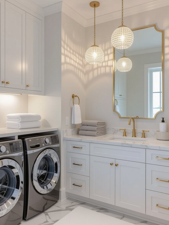 elegant lighting enhances laundry