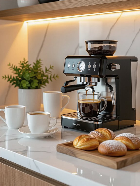 elegant marble coffee setup