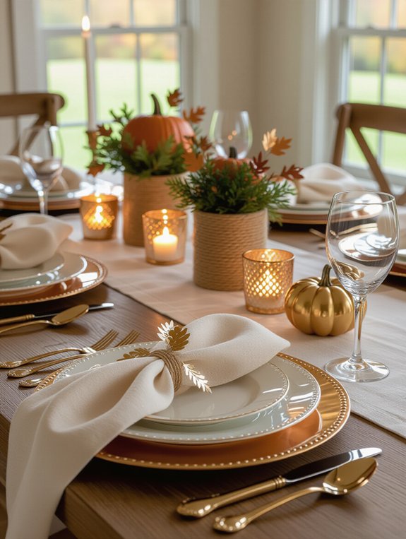 elegant metallic thanksgiving decor