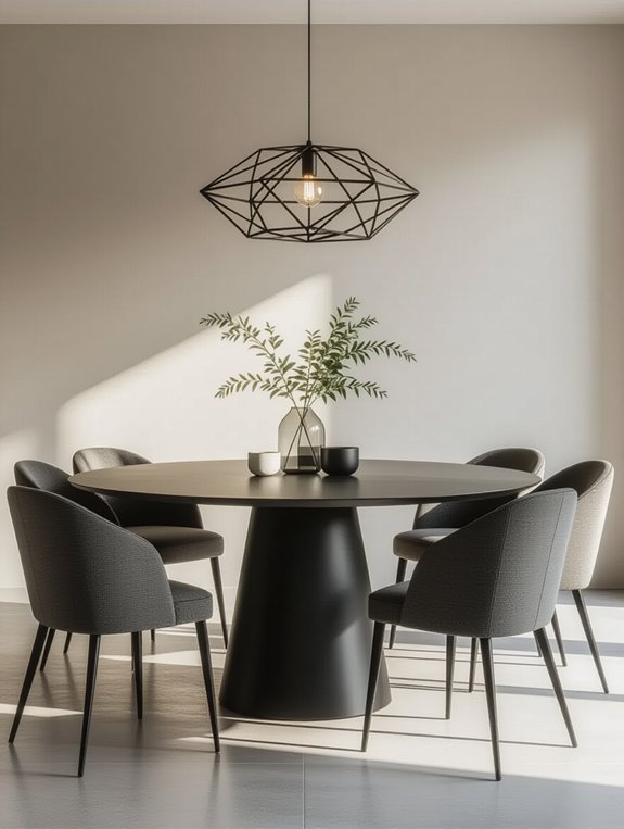 elegant minimalist dining table