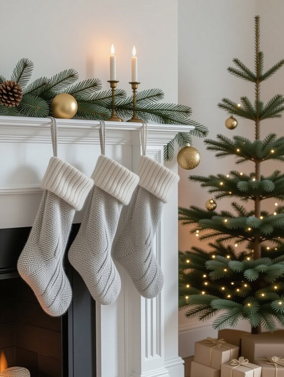 elegant minimalist holiday stockings